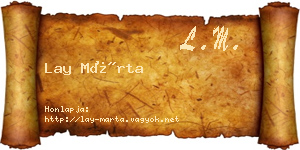 Lay Márta névjegykártya